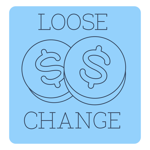 Loose change label line PNG Design