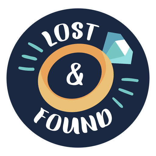 Etiqueta de objetos perdidos y plana Diseño PNG