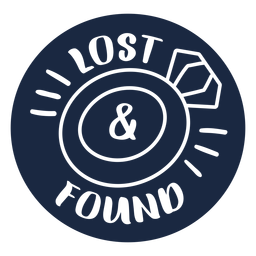 Lost and founds label blue PNG Design