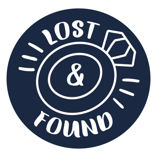 Etiqueta de achados e perdidos azul