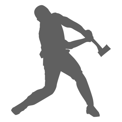 Lumberjack and axe silhouette PNG Design