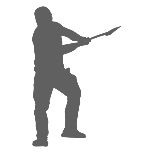 Lumberjack using axe silhouette