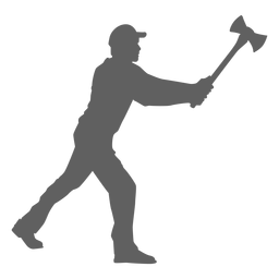 Lumberjack with double axe silhouette PNG Design Transparent PNG