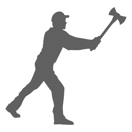 Lumberjack with double axe silhouette