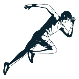 Male Athlete Character Black And White Png & Svg Design For T-shirts