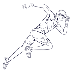 Personagem de atleta masculino desenhado à mão Desenho PNG