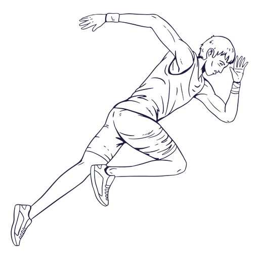 Dibujado a mano personaje atleta masculino Diseño PNG