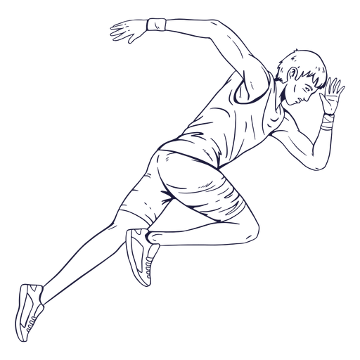 Personagem de atleta masculino desenhado à mão Desenho PNG