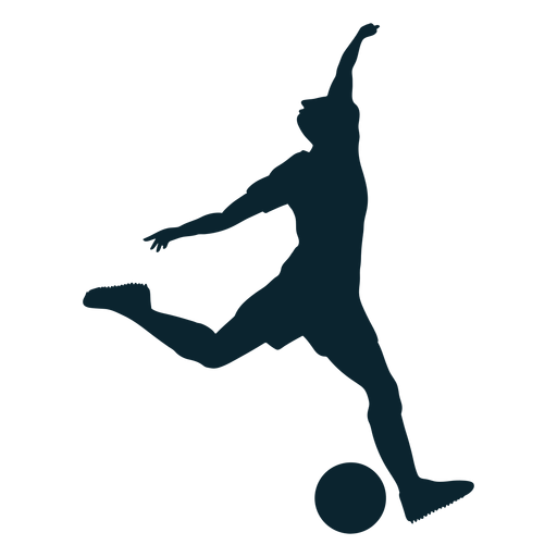 Male silhouette soccer player PNG Design