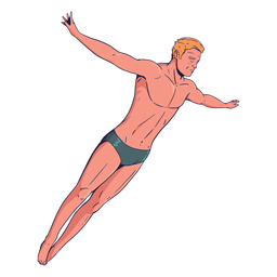 Male swimmer character PNG Design