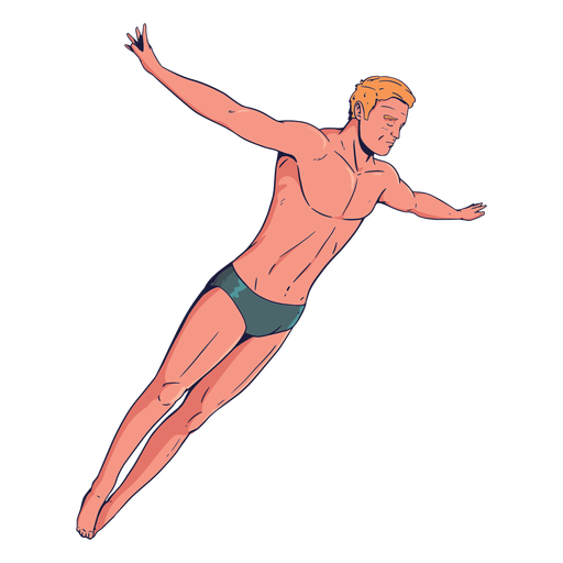 Personaje nadador masculino Diseño PNG