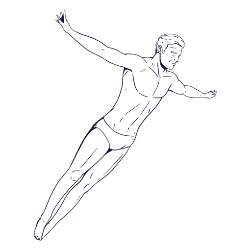 Dibujado a mano personaje nadador masculino Diseño PNG