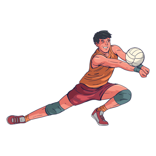 M?nnliche Volleyballspielerfigur PNG-Design