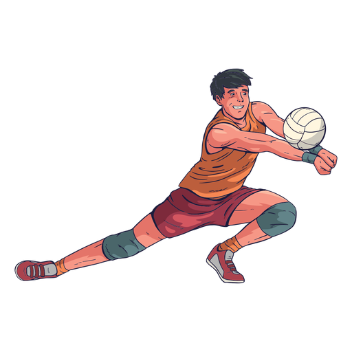 Male volleyball player character PNG Design