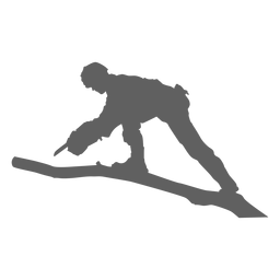 Homem cortando silhueta de motosserra Desenho PNG