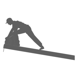 Man cutting branch silhouette PNG Design