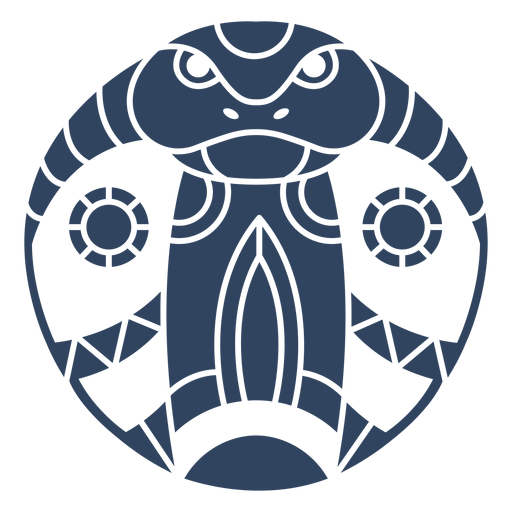 Mandala cobra com cabeça azul Desenho PNG