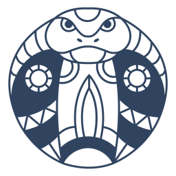 Mandala cobra head stroke PNG Design