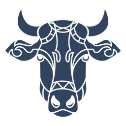 Mandala cabeza de vaca azul Diseño PNG