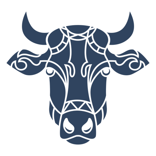 Mandala cow head blue PNG Design