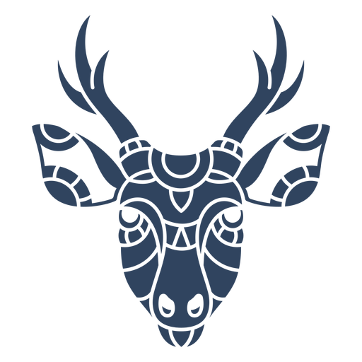 Mandala deer head blue PNG Design