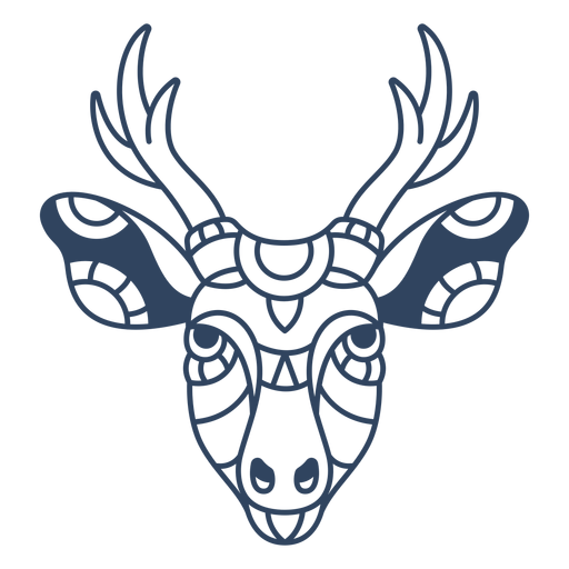 Mandala deer head stroke - Transparent PNG & SVG vector file