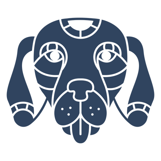 Mandala com cabeça de cachorro azul Desenho PNG