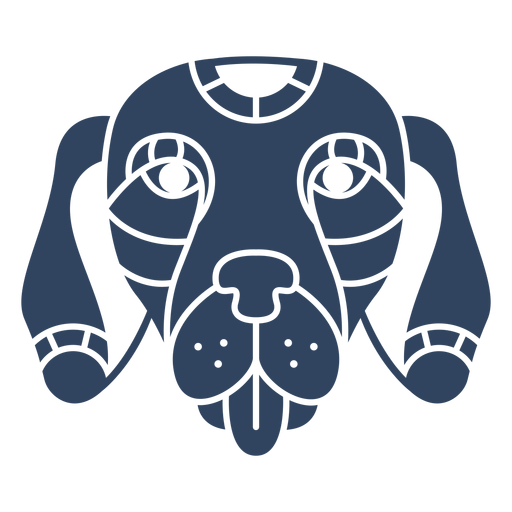 Mandala dog head blue PNG Design