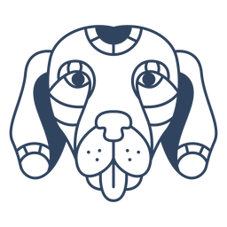 Trazo de cabeza de perro Mandala Diseño PNG