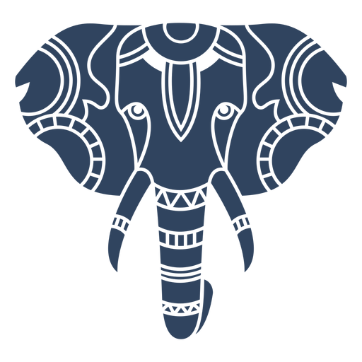 Mandala Elefantenkopf blau PNG-Design