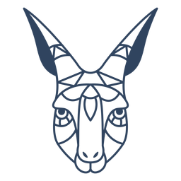 Trazo de cabeza de gacela Mandala Diseño PNG