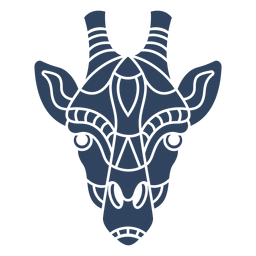 Mandala girafa com cabeça azul Desenho PNG