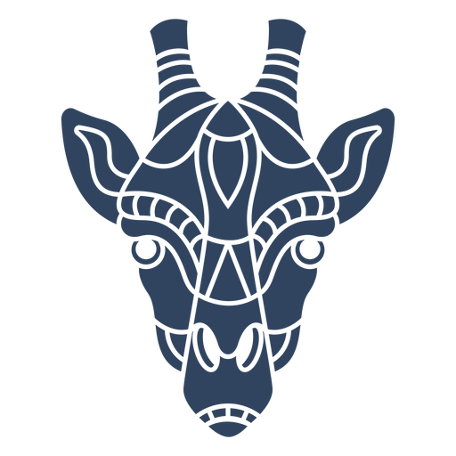 Mandala Giraffenkopf blau PNG-Design