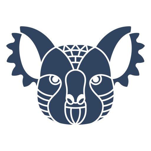 Mandala Koala Kopf blau PNG-Design