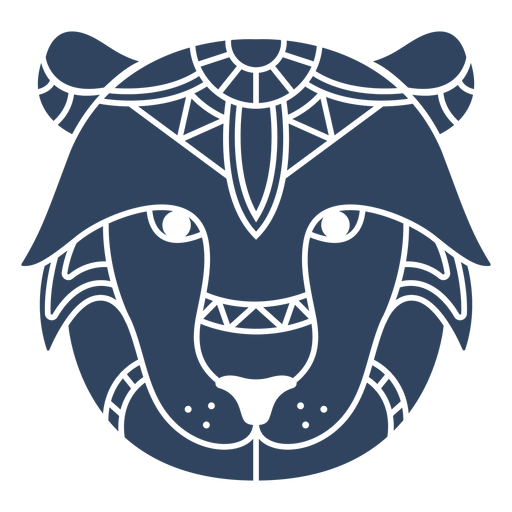 Mandala cabeza de león azul Diseño PNG