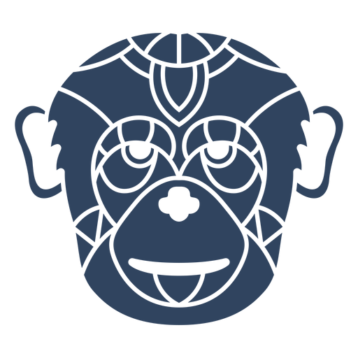 Mandala Affenkopf blau PNG-Design
