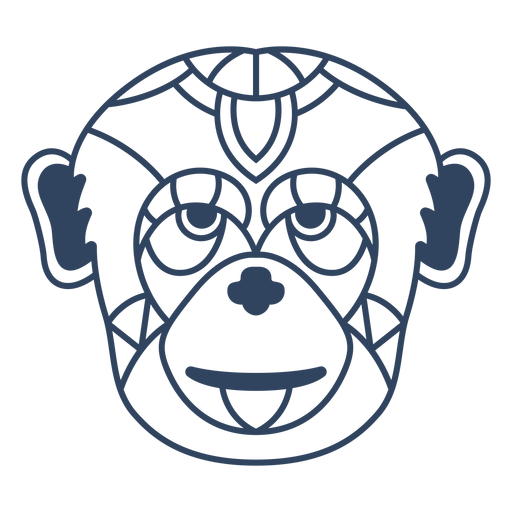 Kopfschlag eines Mandala-Affen PNG-Design
