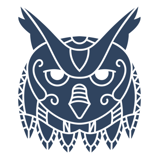 Mandala búho cabeza azul Diseño PNG