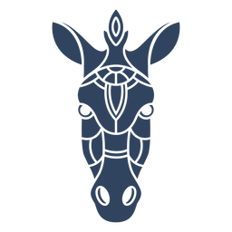 Mandala zebra com cabeça azul Desenho PNG