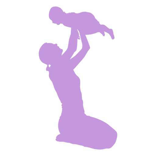 Mother and baby silhouette PNG Design