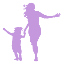 Mother and daughter playing silhouette Transparent PNG