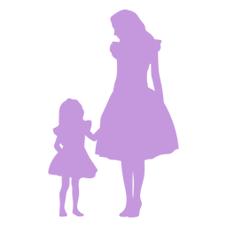 Mother and daughter silhouette