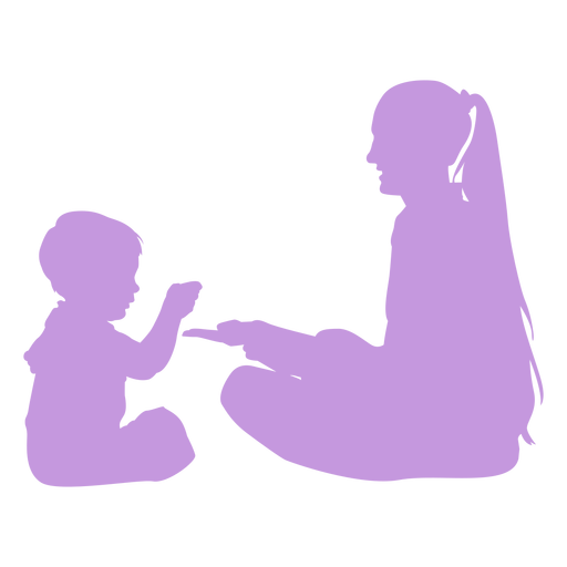 Mother and son silhouette PNG Design