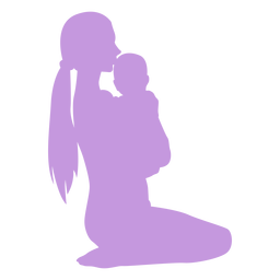 Mutter die Babyschattenbild hält PNG-Design