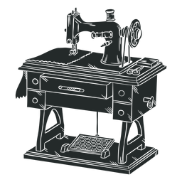 Old sewing machine black PNG Design Transparent PNG