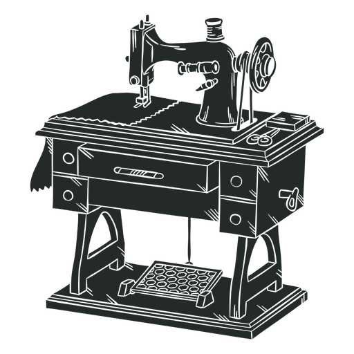 Old sewing machine black PNG Design