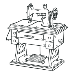 Old sewing machine hand drawn PNG Design