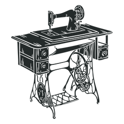 Máquina de costura vintage velha preta Transparent PNG