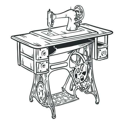 Download Old vintage sewing machine hand drawn - Transparent PNG ...