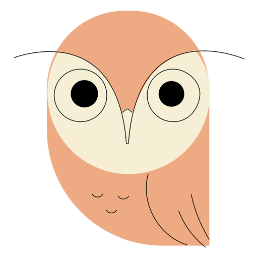Pink owl flat PNG Design